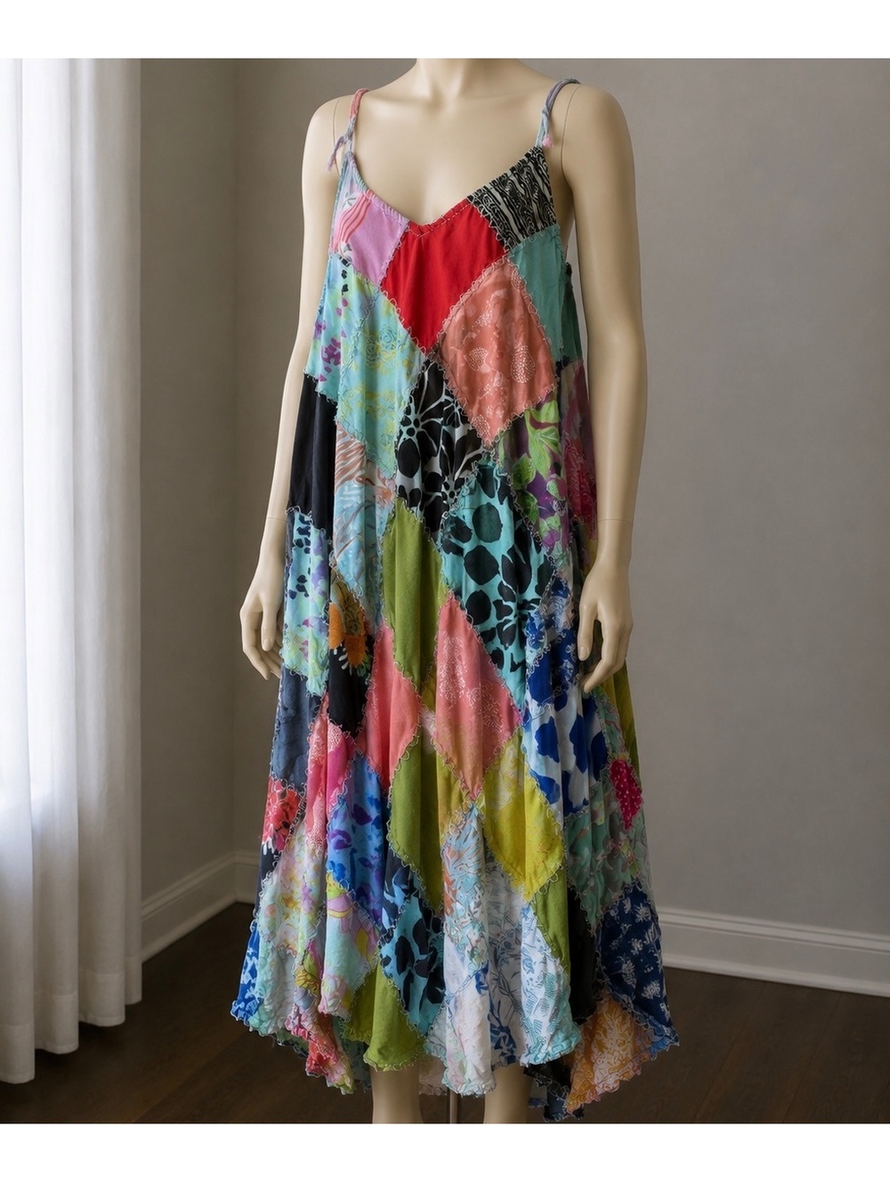 Advance Handmade Patchwork Boho Maxi Dress One Size Multicolor Festival